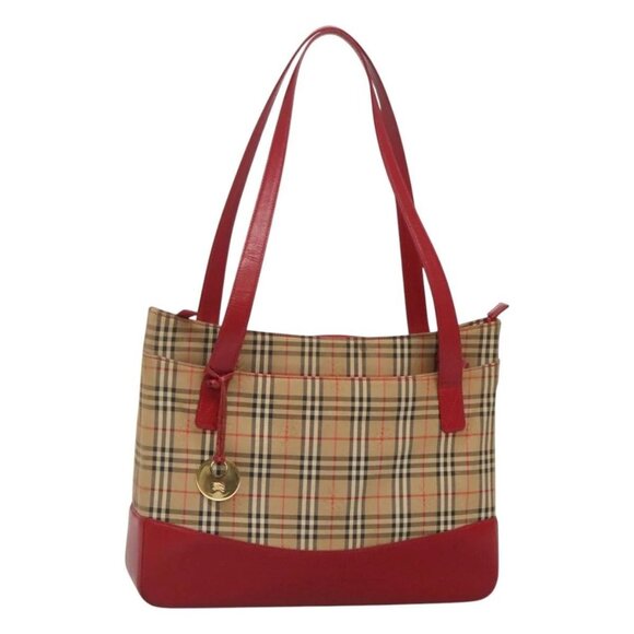 BURBERRY Nova Check Tote Bag Canvas Beige Gold - Picture 1 of 16
